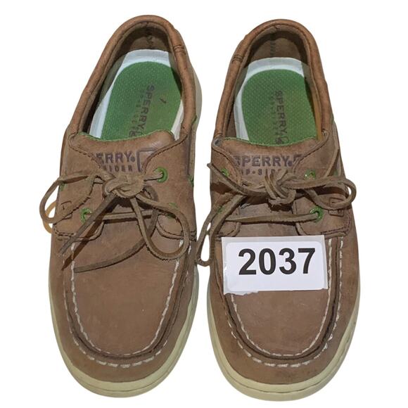 Sperrys Top Sider Boys Shoes Sz. 13.5 Brown Spy Cupsole 2 Eye Leather Boat Shoes - Picture 12 of 12